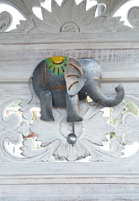 Hängare Elefant i metall | AsianArts.se
