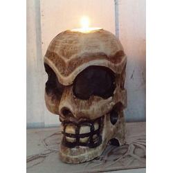 Skull Head Lykta (med hållare i metall för värmeljus)